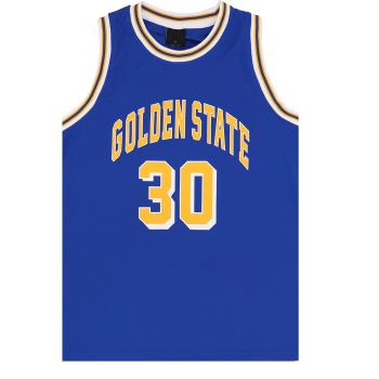 New Men's Basketball Jersey Sports T Shirt Tee Vest Tops Gym Chicago Los Angeles, Blue - Golden State 30, 3XL