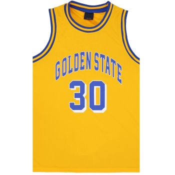 New Men's Basketball Jersey Sports T Shirt Tee Vest Tops Gym Chicago Los Angeles, Yellow - Golden State 30, S