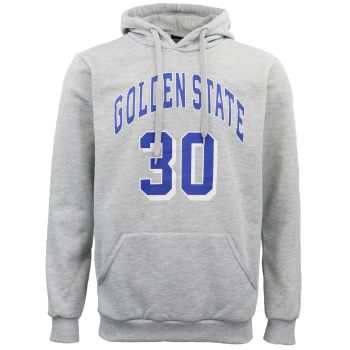 Men's Fleece Pullover Hoodie Jacket Sports Jumper Jersey Chicago Golden State, Light Grey - Golden State 30, XS