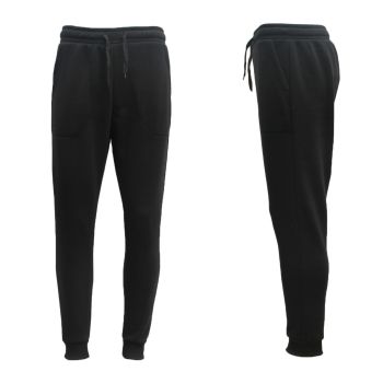 Mens Unisex Fleece Lined Sweat Track Pants Suit Casual Trackies Slim Cuff XS-6XL, Black, 5XL