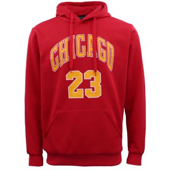 Men's Fleece Pullover Hoodie Jacket Sports Jumper Jersey Chicago Golden State, Red - Chicago 23, S