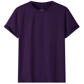 Adult 100% Cotton T-Shirt Unisex Men's Basic Plain Blank Crew Tee Tops Shirts, Purple, L