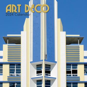 Art Deco 2024 Square Wall Calendar 16 Month Arts Planner Christmas New Year Gift