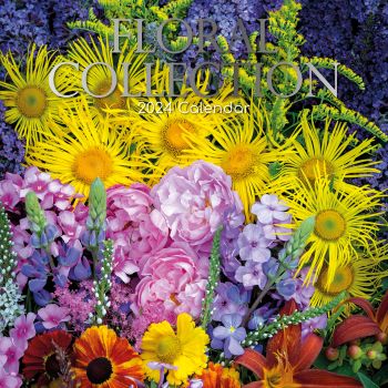 Floral Collection 2024 Square Wall Calendar 16Month Flower Planner New Year Gift