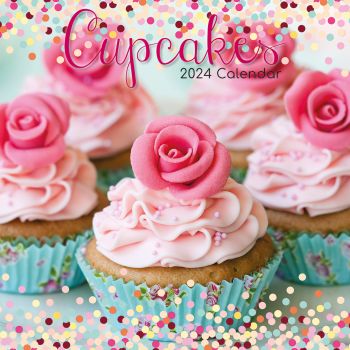 Cupcakes 2024 Square Wall Calendar 16 Month Food Planner Christmas New Year Gift