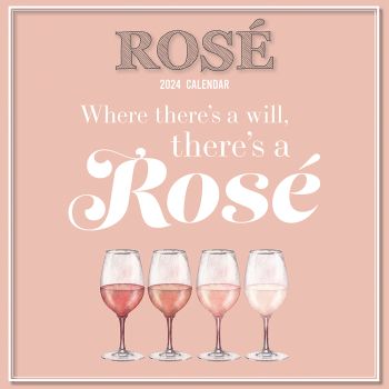 Rose - 2024 Square Wall Calendar 16 Month Food Planner Wine Beer Planner Gift