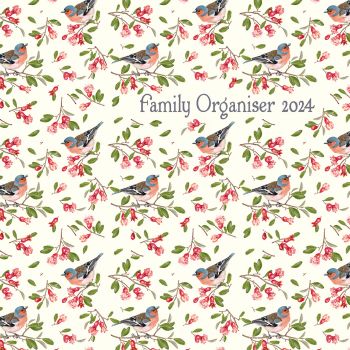 Birdsong Family Organiser - 2024 Square Wall Calendar 16 Months School Planner