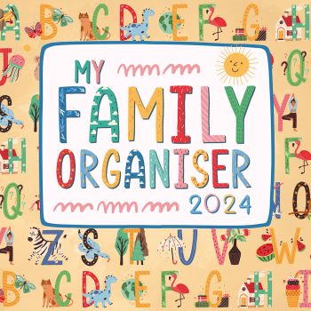 My Family Organiser Unicorn - 2024 Square Wall Calendar 16 Months School Planner