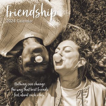 Friendship - 2024 Square Wall Calendar 16 Months Lifestyle Planner New Year Gift