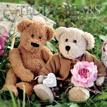 Teddy Bears - 2024 Square Wall Calendar 16 Month Lifestyle Planner New Year Gift