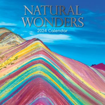 Natural Wonders - 2024 Square Wall Calendar 16 Months Planner Xmas New Year Gift