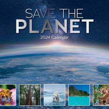 Save the Planet - 2024 Square Wall Calendar 16 Months Planner Xmas New Year Gift