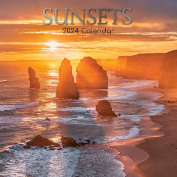 Sunsets - 2024 Square Wall Calendar 16 Months Premium Planner Xmas New Year Gift