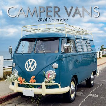 Camper Vans - 2024 Square Wall Calendar 16 Month Planner Christmas New Year Gift