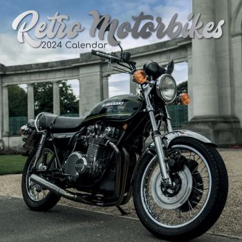 Retro Motorbikes - 2024 Square Wall Calendar 16 Months Planner New Year Gift