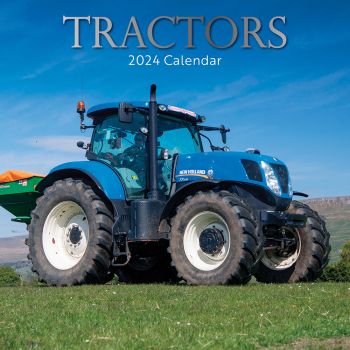 Tractors - 2024 Square Wall Calendar 16 Month Premium Planner Xmas New Year Gift