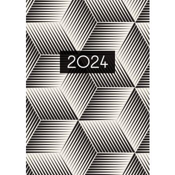 Black & White - 2024 A5 Padded Cover Diary Premium Planner Book New Year Gift