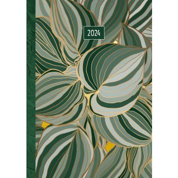 Golden Leaves - 2024 A5 Padded Cover Diary Premium Planner Book New Year Gift