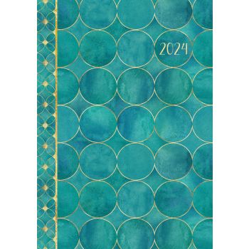 Turquoise - 2024 A5 Padded Cover Diary Premium Planner Book Xmas New Year Gift