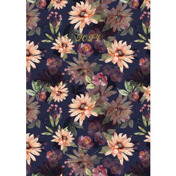 Blushing Blooms - 2024 A5 Padded Cover Diary Premium Planner Book New Year Gift