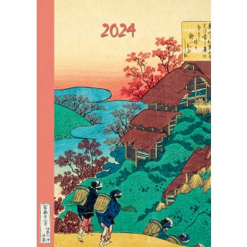 Hokusai 2024 A5 Padded Cover Diary Premium Planner Book Christmas New Year Gift