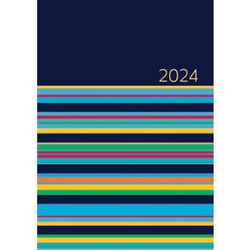 Stripes 2024 A5 Padded Cover Diary Premium Planner Book Christmas New Year Gift