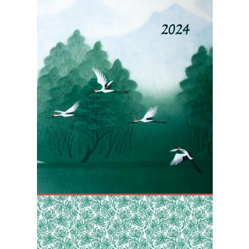 Cranes - 2024 A5 Padded Cover Diary Premium Planner Book Christmas New Year Gift