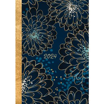 Dahlia - 2024 A5 Padded Cover Diary Premium Planner Book Christmas New Year Gift