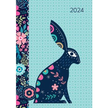 Hippity Hop - 2024 A5 Padded Cover Diary Premium Planner Book Xmas New Year Gift