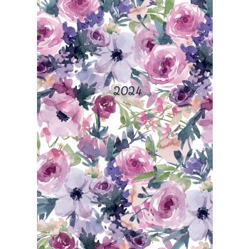 Lilac Blush - 2024 A5 Padded Cover Diary Premium Planner Book Xmas New Year Gift