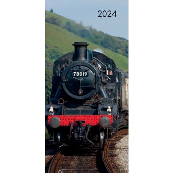 Steam Trains - 2024 Flexi Pocket Diary Premium Planner Christmas New Year Gift