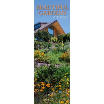 Beautiful Gardens 2024 Slimline Slim Wall Calendar Hanging Planner New Year Gift