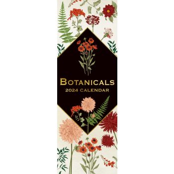 Botanicals - 2024 Slimline Slim Wall Calendar Hanging Planner New Year Gift