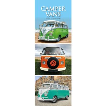 Camper Vans - 2024 Slimline Slim Wall Calendar Hanging Planner New Year Gift