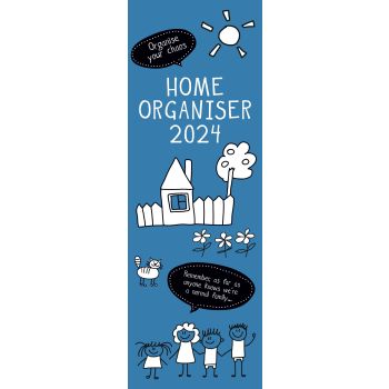 Family Home Organiser 2024 Slimline Slim Wall Calendar Hanging Planner New Year