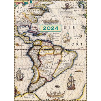 Antique Maps 2024 Premium A6 Flexi Pocket Diary Planner Christmas New Year Gift