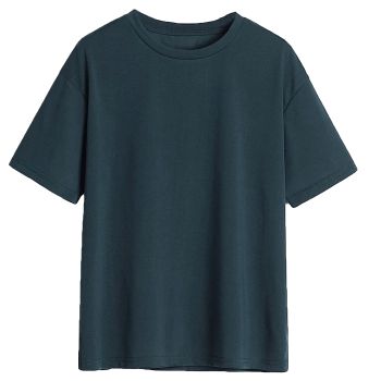 Adult 100% Cotton T-Shirt Unisex Men's Basic Plain Blank Crew Tee Tops Shirts, Dark Blue, 2XL