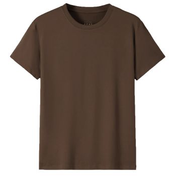 Adult 100% Cotton T-Shirt Unisex Men's Basic Plain Blank Crew Tee Tops Shirts, Coffee, L