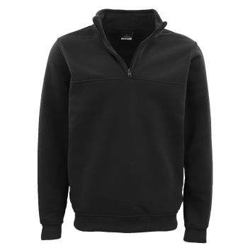 New Men's Unisex Adult Half-Zip Fleece Jumper Pullover Stand Collar Jacket Shirt, Black, M