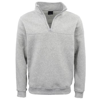 New Men's Unisex Adult Half-Zip Fleece Jumper Pullover Stand Collar Jacket Shirt, Light Grey, S