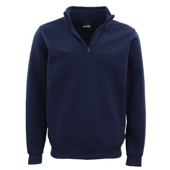 New Men's Unisex Adult Half-Zip Fleece Jumper Pullover Stand Collar Jacket Shirt, Navy, M