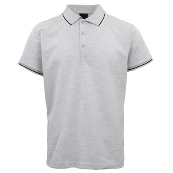 Men's Unisex Polo Shirts Basic Plain Breathable Tops Cotton Cascual Sport Shorts, Light Grey, L