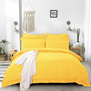 Tailored 1000TC Ultra Soft King Size Yellow Duvet Quilt Cover Set