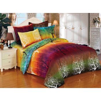 Rainbow Tree Double Size Quilt/Duvet Cover Set