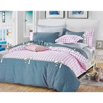 Pink Dots Double Size Bed Quilt/Duvet Duvet Cover Set