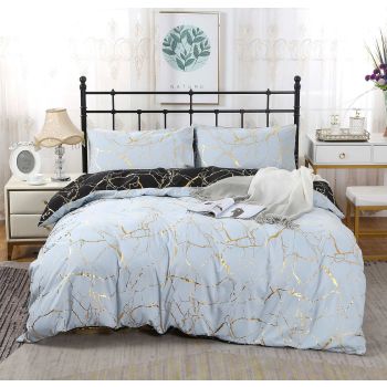 Adana Reversible King Size Bed Quilt/Duvet Cover Set