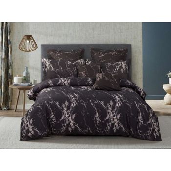 Black Marble Queen Size Duvet Quilt Cover Set