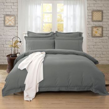 1000TC Tailored Super King Size Quilt/Duvet Cover Set - Charcoal