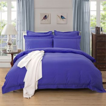 1000TC Tailored Super King Size Royal Blue Duvet Quilt Cover Set