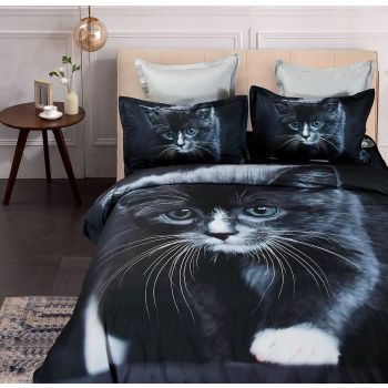 Cat Quilt Cover Set - Super King Size